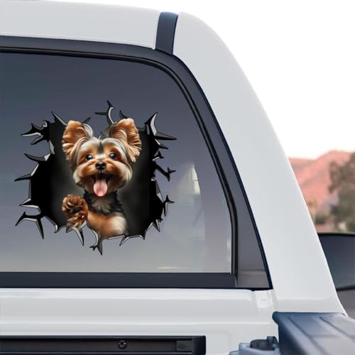 Image of Cute Dog Stickers for Car Window Decals Waterproof Funny Sticker (Yorkie Stickers)