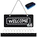 Tableau Noir Mini Ardoise 12 pcs Craie Rectangle Petit Tableau Craie Effaçable avec Corde Suspendue Brosse Tableau Craie pour Décoration Messages Board Cadeau