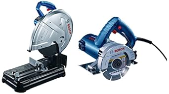 Bosch GDC 121 Marble Cutter 5 Inch GDC 121+Bosch 0601B373F0-GCO220 2200-Watt 14-inch Chop Saw Machine (Blue)