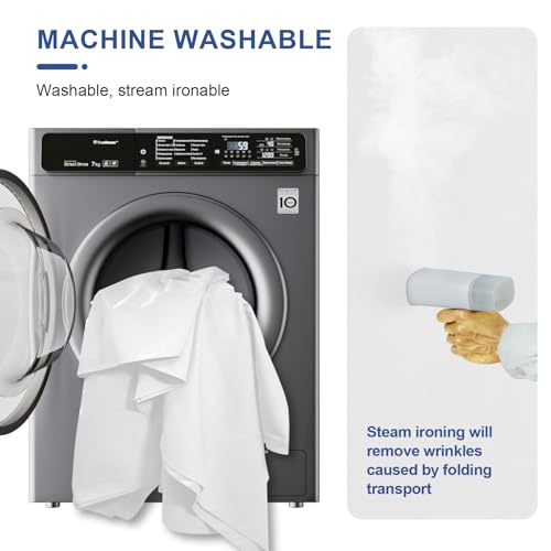 Image of EMART 8x10 ft White Backdrop for Photography, Large Party Photo Background Curtain Drapes, Washable Polyester Fabric Back Drop Screen Sheet for Birthday Video Studio Portrait Photoshoot