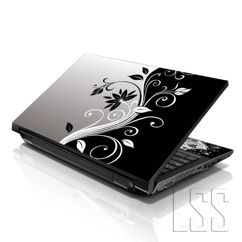 Image of LSS 15 15.6 Inches Laptop Notebook Skin Sticker with 2 Wrist Pads - Reusable Cover Protector Vinyl Sticker Cover Decal Fits 13 inch - 16 inch HP Asus Acer Samsung - Flowers Art Pattern