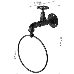 Mygiftindustrialfaucetpipemetalblacktowelringwallmountedhandtowelholderhangingrack Urban Country Home Decor Mygift industrial faucet pipe metal black towel ring wall mounted hand towel holder hanging rack urban country home decor