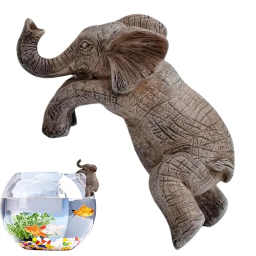 Pot de fleurs Huggers Figurine d'éléphant | Figurine d'animal | Accessoire de pot de fleurs pour bibliothèque, balcon, jardin