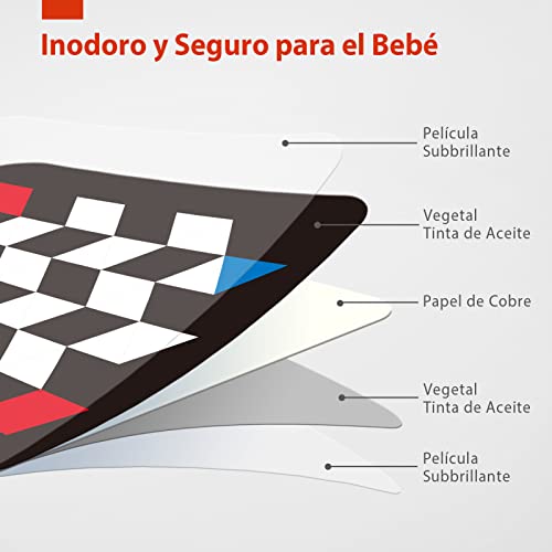 hahaland Flashcards Brinquedos para Bebê 0 3 6 Meses, 20 Peças 40 Imagens Cartões de Alto Contraste em Preto e Branco, Cartões de Estimulação Visual Presente Educativo para Bebês 0-6 Meses