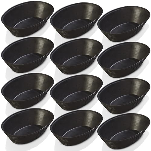 Paniers ovales noirs 1,1L Carlisle 650403 | Lot corbeilles table restaurant