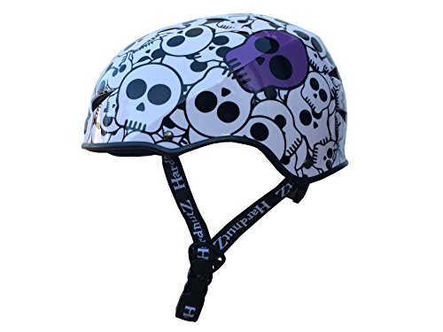 HardnutZ - Casco de Ciclismo para niños Hn102, HN102, Infantil, Color Calaveras moradas, tamaño Small