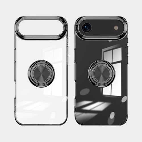 Coque iPhone 17 Air silicone rigide noir transparent : protège sans jaunir avec aimant