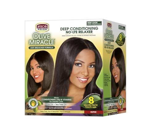 African Pride Olive Miracle défrisant cheveux crépus et frisés pack