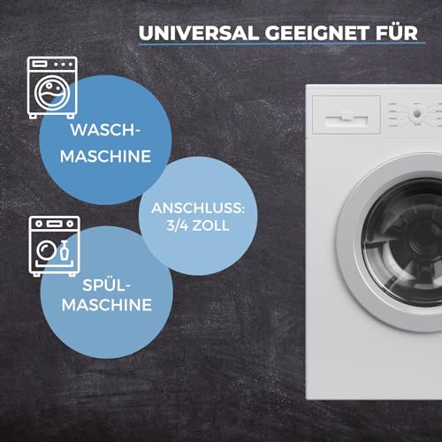 LICHTBLAU Edelstahl Panzerschlauch Verlängerung 0,5 m – Waschmaschine & Spülmaschine – 3/4 Zoll Zulaufschlauch, knickfest, Innen- & Außengewinde – geeignet für Aquastop-Systeme