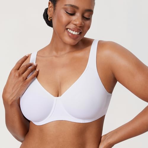 Image of DELIMIRA Women's Inbarely Plus Full Coverage Bra Plus Size Underwire Unlined Seamless Bras