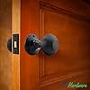EAI Beehive Reeded Black Door Knob Set | 4 Pairs of Matt Black Mortice Knobs (55mm), Latch (76mm) & Hinges (76mm) for Internal Doors #4