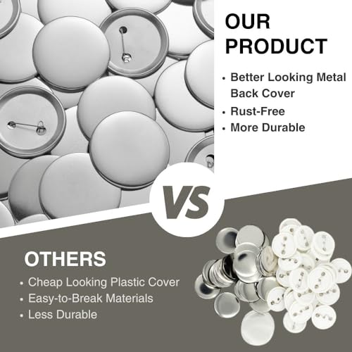 200 Sets 2.25 Inch Button Making Supplies - 58mm Button Supplies for Button Maker Machine, Pin Making Kit, Badge Maker, Button Press Supplies, Button Maker Blanks