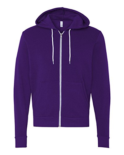 Bella + Canvas 3739 Unisex Poly-Cotton Fleece Full-Zip Hoodie Team Purple M
