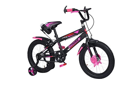 Image of NORMAN JR, Designed in Scandinavia EU Kids Bike Bicycle for Toddlers and Kids 16 Inch Fully Adjustable with Back Seat & Support for Boys and Girls Cycle for 5 to 8 Years, Pink