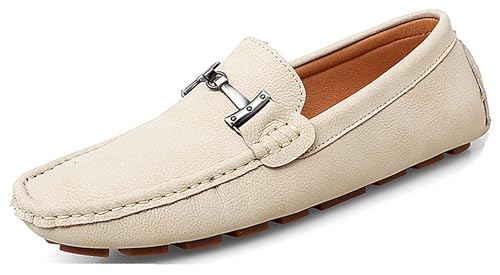 Minishion Comfortable Dress Loafers for Men with Buckle Summer Casual Shoes YY005