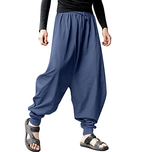 rtdgcv Bodybuilding Hose Herren Und Hosen Leinen Größe Herrenfarbe Large Summer Losen Harem Cotton Retro Herrenhose Jogginghose Herren Neon (Navy, XL) rtdgcv Bodybuilding Hose Herren Und Hosen Leinen Größe Herrenfarbe Large Summer Losen Harem Cotton Retro Herrenhose Jogginghose Herren Neon (Navy, XL)