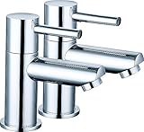 VeeBath Traditional Jasper Basin Taps Hot and Cold Water Pair Lever Mixer Taps Bathroom Kitchen Sink Taps- Chrome