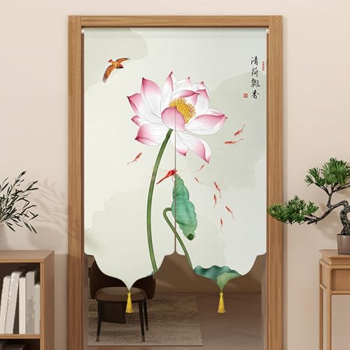 NASFH 間仕切りカーテン 断熱 ロング 目隠し 保温 のれん カラー14 和風 厚手 冷気遮断 遮光 鯉柄 防音 シンプル 省エネ 脱衣所 廊下 ドア 中華風 モダン 暖簾 店舗用 飲食店 A85*150 階段 飾り付け