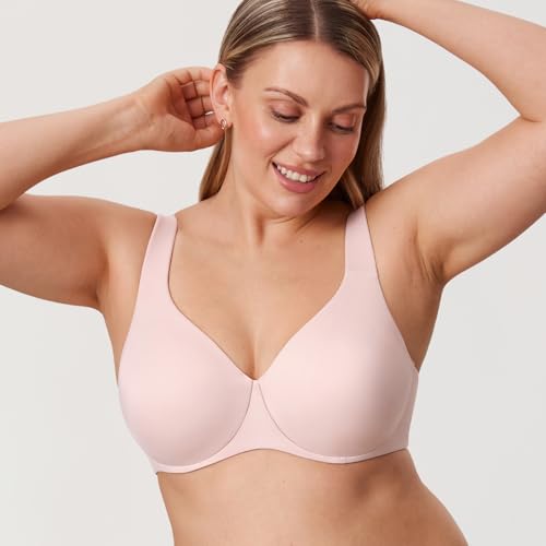 Image of DELIMIRA Minimizer Bras for Women Full Coverage Plus Size Underwire Unlined Supportive Seamless Bra