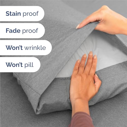Image of King 6 Piece Bed Sheet Set - Breathable & Cooling Sheets - Heathered Grey | Ultra Soft Hotel Luxury Bedding Set w / 8-16 Inch Deep Pockets - 1 Flat & 1 Fitted Sheet & 4 Pillowcases - Wrinkle & Fade Free