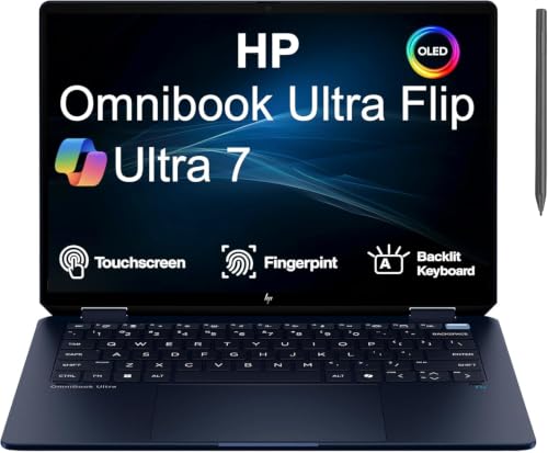 Image of ME2 Customized Laptop, Created Using HP Omnibook Ultra Flip 2-in-1 Laptop 14.0 inch Touchscreen OLED, Intel Ultra 7-258V, 32GB RAM, 1TB, 2TB, 4TB SSD, Active Pen, Backlit KB, Fingerprint, Win 11Pro
