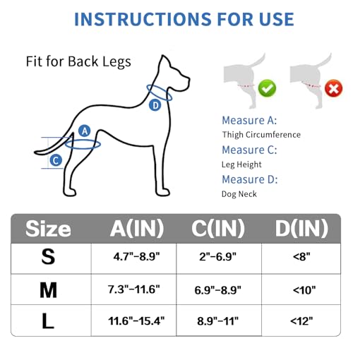 Image of Dog Knee Brace for Torn Acl Hind Leg, Adjustable Dog Back Leg Acl Knee Brace for Cross Ligament Arthritis Relief Joint Stability Injury Recovery