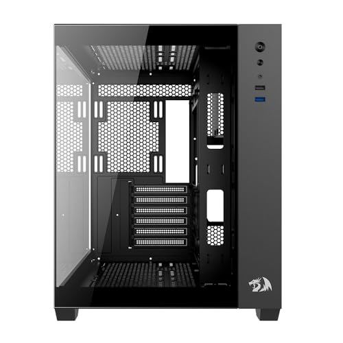 GABINETE GAMER MID TOWER SEM FAN SEM FONTE CA-604B WIDELOAD LITE PRETO REDRAGON