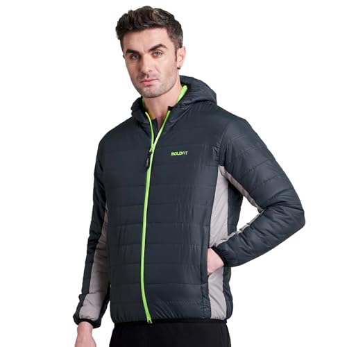 Image of Boldfit jackets for men stylish latest puffer winter jacket for men standard length jacket man full sleeves bomber jackets for man winter wear with hoodie