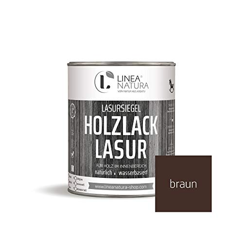 LINEA NATURA 3in1 Lacklasur, Beizeffekt und Versiegelung (1 L, Braun)