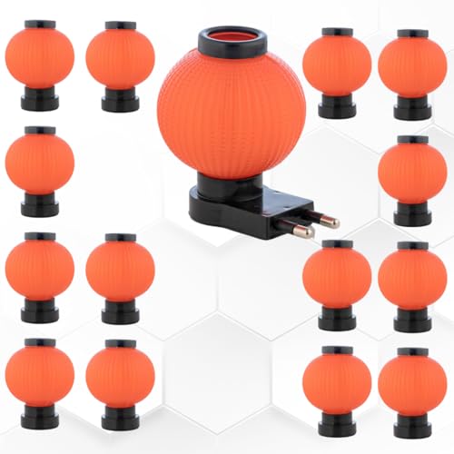 Image of Hi-Plasst Red LED Night Light with Plug - Compact 0 Watt Bulb Lamp for Bedroom, Study & Wall Placement - Set of 15