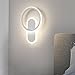 EPHIBUX Modern LED Wall Sconce Minimalist White Geometric Round and Oval Wall Lamp 3 Color Temperature Changeable Wall Light for Bedroom Bedside Living Room Hallway Lighting