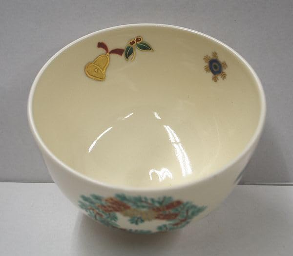 クリスマスリースの絵茶碗 小野山若水作 (時間指定可) クリスマスの時のお茶碗にいかがですか？ 【グランプリ】
