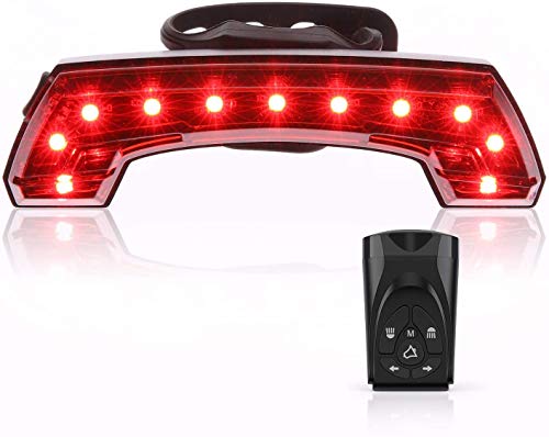 Wantacme Bike Tail Light Turn Signals Bicycle Wireless Remote Control Tail Light USB