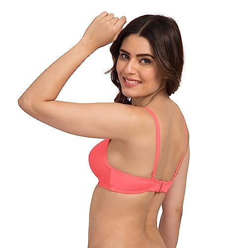 Image of Tweens - Heavily Padded Semi Push-Up Bra - Polyamide Fabric - 3 /4th Coverage, Wireless, Multiway Straps, Seamless - Everyday T-Shirt Bra