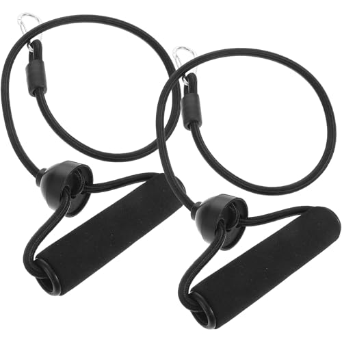 GLEAVI Juego de 2 Bandas Elásticas de Resistencia Negras para Máquinas Paso a Paso Asas Ajustables para Entrenamiento de Fuerza y Ejercicios en Casa Equipo Multifuncional para Fitness