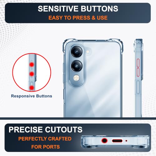 Image of CEDO Cover for iQOO Z10 Lite (5G) / Vivo T4 Lite (5G) | Camera Protection Shockproof Bumper-Edge | 360 Degree Protection Acrylic Crystal Clear TPU+PC | Transparent Back Case Backcover (Transparent)