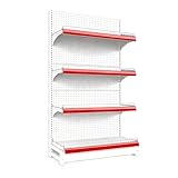 NEHCFO Retail Island Gondola Shelving Display, 4/5 Tier Adjustable Gondola Shelving Units, for Retail Convenience Grocery Office Supply or Liquor Stores, Industrial Grade(4-Tier,L93cm/36.6in)