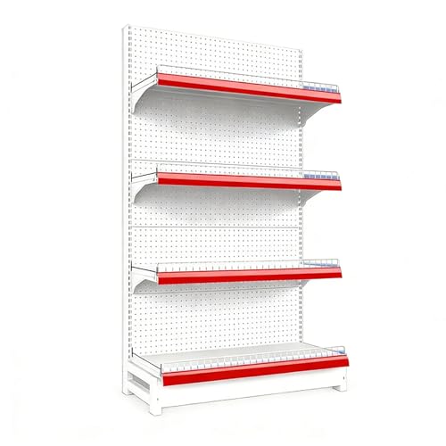 NEHCFO Retail Island Gondola Shelving Display, 4/5 Tier Adjustable Gondola Shelving Units, for Retail Convenience Grocery Office Supply or Liquor Stores, Industrial Grade(4-Tier,L93cm/36.6in)