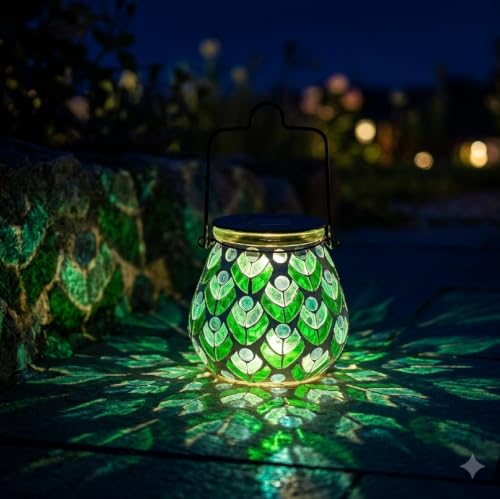 Lanterne solaire en mosaïque Bshine étanche pour décoration de jardin