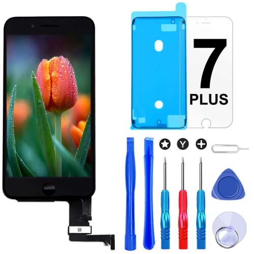 Brinonac Display per iPhone 7 Plus Schermo Nero 5,5 Pollici LCD Touch Screen Frame Vetro Schermo Kit Smontaggio Trasformazione Completo di Ricambio Utensili Inclusi