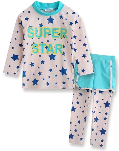 Image of VAENAIT BABY Girls Rash Guard Swimsuit UPF 50+ Long Sleeve Toddler Bathing Suit Ribbon Stawberry Floral Fruit for 2~8Years