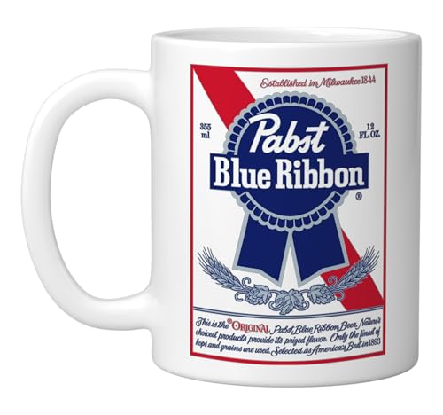 Pabst Blue Ribbon Classic Ceramic Mug, White