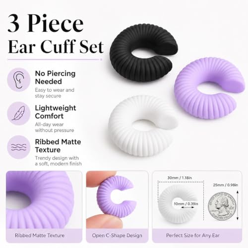 Image of Ear Cuff Set Non Piercing Stackable Clip On Earrings