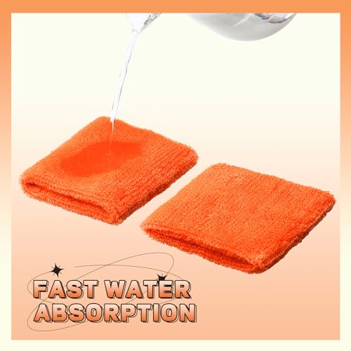 Image of Bememo 12 Pack Wristbands Sweatband for Women Men, Neon Colored Sport Wrist Bands, Tennis Football Basketball Sweatbands, Moisture Wicking Arm Bands for Working Out