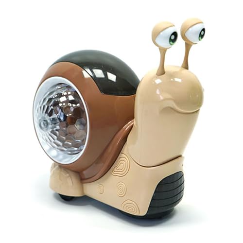 Drfeify Juguete interactivo con caracoles rastreros, juguete de plástico resistente con luces musicales, juguete interactivo para pasear y pasar el vientre