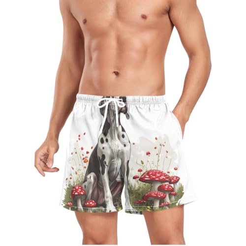 Bañador de secado rápido para hombre con estampado de Gran Danés blanco