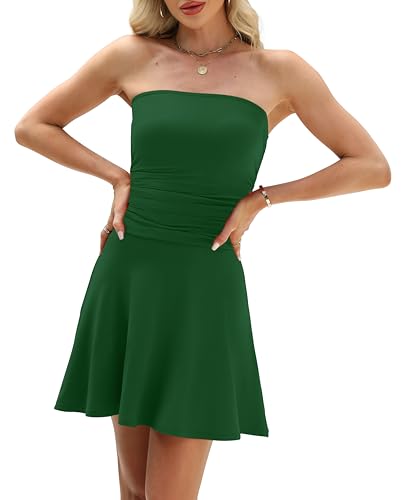 Image of OFEEFAN Womens Tube Dresses Strapless Homecoming Graduation Formal Party Club Mini Dress Date Outfits