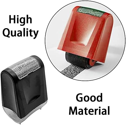 2 Pcs Data Defender Wide Roller Stamp Identity Theft Stamp Confidential Roller Stamp for Secure Confidential ID Blackout Security