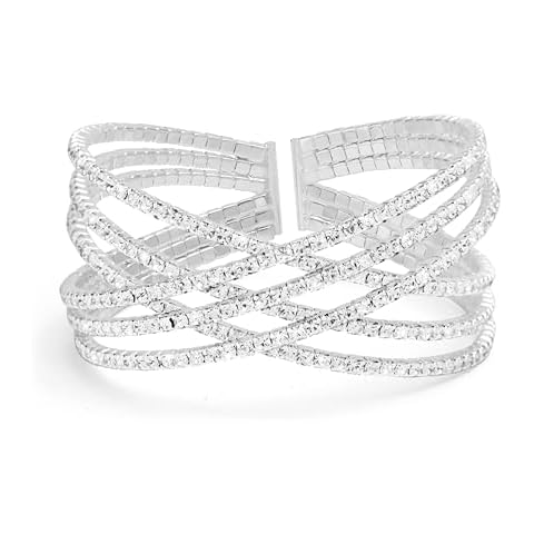 SAMOCO Crystal Rhinestone Cuff Bracelet Cover