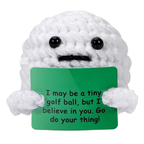 wqibq Muñeco de ganchillo positivo: pelota de golf de ganchillo de apoyo inspirador | Cosas creativas motivadoras hechas a mano y juguetes de peluche para la escuela de oficina, Navidad, San Valentín